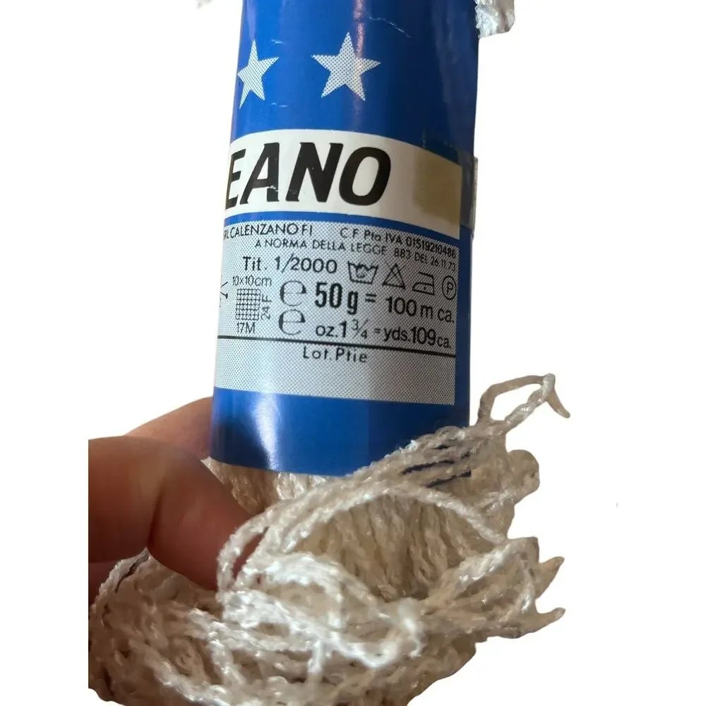 Lot of 4 Skeins Vtg Filpucci Oceano Yarn White 3 New 50 Gr Each Italy